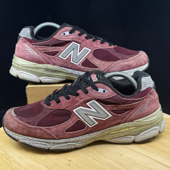 New Balance 990v3 Running Shoes Size 9 Men’s Burgundy Made USA M990BU3 - Picture 1 of 10